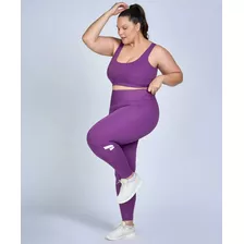 Calça Legging Hyper Essential Roxo Plus Size Alto Giro