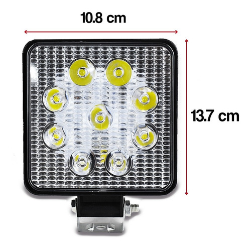 Par Faros 9 Hiper Led Auxiliar Estrobo 27w Universal 4x4 Foto 6