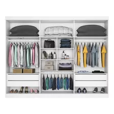 Guarda-roupa Casal Alba 6 Portas 4 Gavetas 100% Mdf Branco -