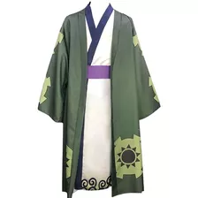 Una Pieza Cosplay, Roronoa Zoro Disfraz, Kimono, Bata