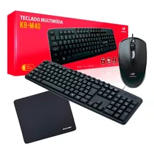 Kit Teclado E Mouse Com Mousepad Usb Escritório Home Office