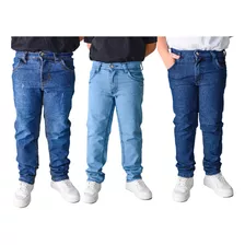 Kit 3 Calças Jeans Skinny Infantil Menino 6 A 16 Anos