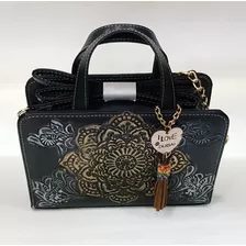 Bolsa Dama Artesanal Elaborada En Piel Troquelada Y Pintada