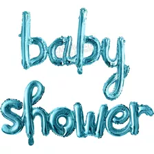 Globo Baby Shower Letrero Cursiva Azul Fiesta Decoració Niño