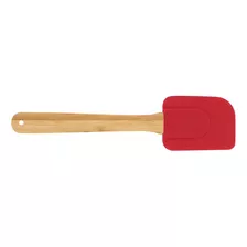 Espatula Rectangular De Cocina En Silicona Y Bambú Mor Color Rojo