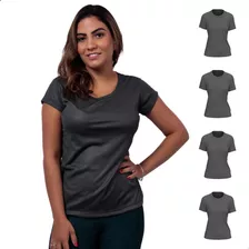 Kit 5 Camisetas Básicas Feminina Babylook Dry Fit Premium