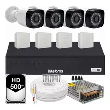 Kit Cftv 4 Cameras 3mp 1080p Full Hd Dvr 3004 Intelbras 4ch