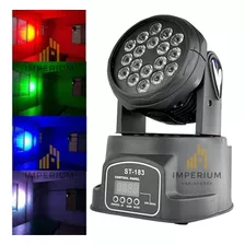 Mini Moving Head 18 Leds 3w Rgb Dmx Bivolt St-183