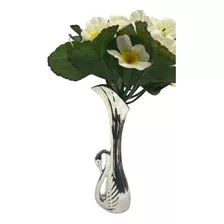 Cisne Florero Con Baño De Plata Medida 17x5 Cm