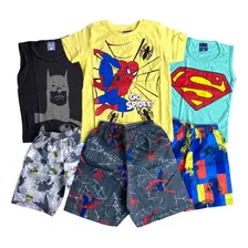 Kit 3 Conjuntos Roupa Infantil Personagem Masculino