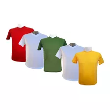 Set 5 Playeras Deportivas Hombre Estilo Europeo Cuello V