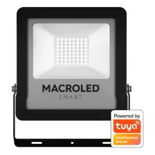 Reflector Led 50w Macroled Ip65 Pro Smart Rgb+w Alexa/siri Carcasa Negro Luz Rgb