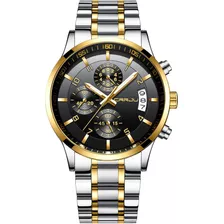 Reloj Para Hombre Crrju/silver Gold