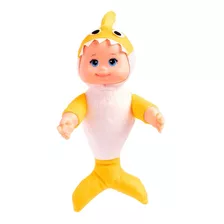 Boneca Infantil Fluffy Shark Amarelo 35cm Brinquedo 