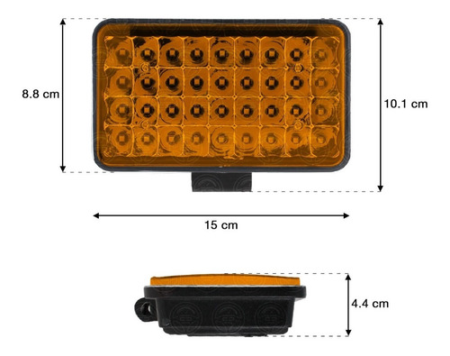 Par Faros 36 Led Rectangular Alta Baja Auxiliar 4x4 Defensa Foto 10