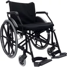 Cadeira De Rodas Adulto Em Aço Dobrável Poty Jaguaribe Cor Preto
