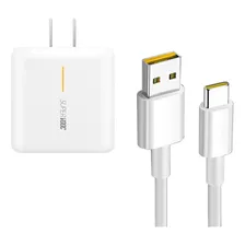 Cargador Oppo 65w Supervooc Cable Tipo C Blanco Carga Turbo