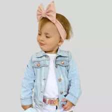  Jaqueta Casaco Jeans Com Lycra Bebê Menina Linda