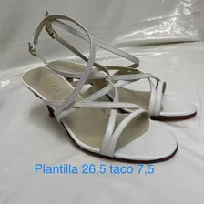 Sandalias Mujer Guillermina Stiletto Oggi Nro 40 Cuero Vaca