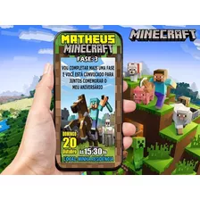 Convite Digital Minecraft Para Whatsapp