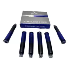 Kit 24 Cargas Cartucho P Caneta Tinteiro Universal Imp. Azul