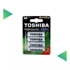 Jogo C/ 4 Pilhas Aa Recarregáveis Da Toshiba 2600 Mah