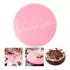 Plato Giratorio Mini 14 Cm Para Decoración Galletas Cookies Color Rosa