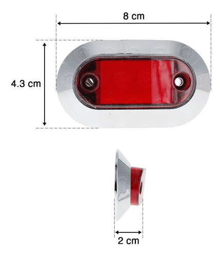 Par Mini Plafon Ovalado Led Gel Plasma Caja Camion 12-24v Foto 3