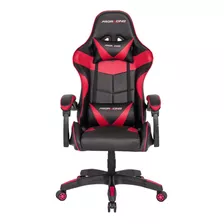 Silla Gamer Ergonomica Marca Silleti Modelo Monaco Reclinable Mecanismo Syncro Tapizado Cuero Sintetico Color Negro/rojo