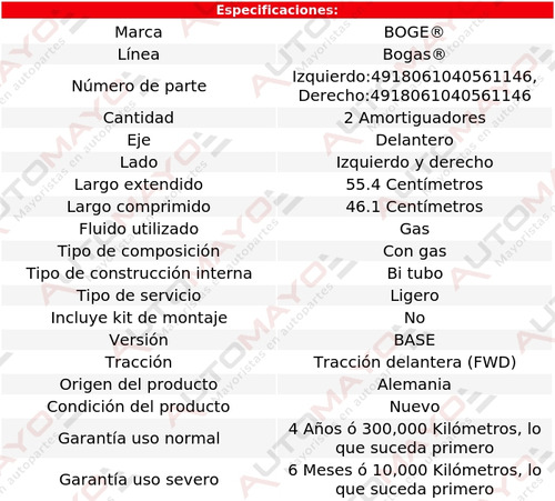 2 Amortiguadores Gas Del Boge Bogas A4 V6 2.8l Audi 96-97 Foto 2