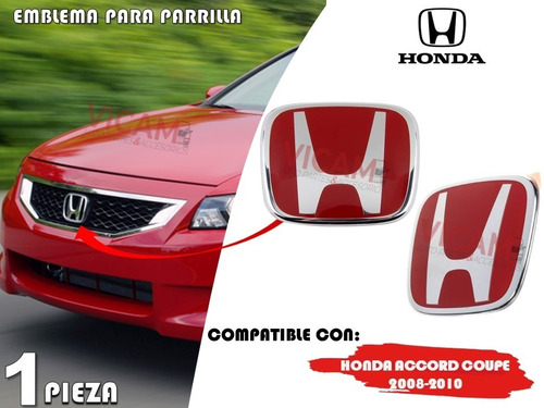 Emblema Para Parrilla Honda Accord 2p 2008-2010 Rojo Foto 2