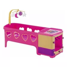 Berço Infantil Brinquedo Boneca Reborn Meg 8101 Magic Toys Cor Rosa