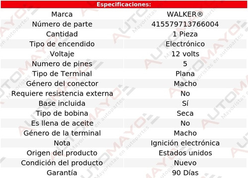 Bobina Walker Sprint V8 5.7l Gmc 74-77 Foto 6