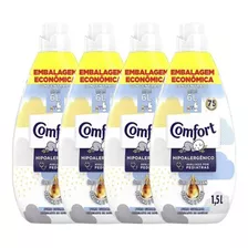 Kit 4 Amaciantes Comfort Concentrado Puro Cuidado 1,5l