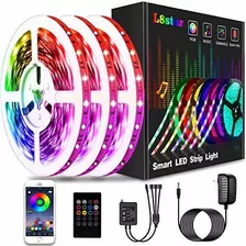 Tiras De Luces Led L8star 50' Rgb Con Bluetooth Y Control