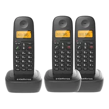 Telefone Sem Fio Residencial E Escritório Simples Ts 2510 + 2 Ramais Ts 2511 Preto Intelbras Led