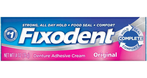 Adhesivo Fixodent Dental Adhesive Cream Dura Todo El Dia 