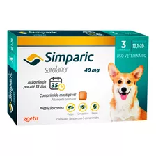 Simparic 40mg Anti Pulga Carrapato Sarna 10 A 20kg 3 Cp