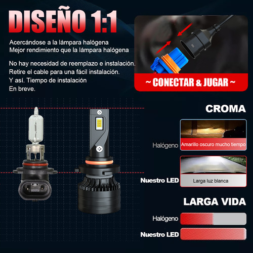 Kit De Focos Led 9005 90 P/luz Alta/baja P/chevrolet 30000 L Foto 7