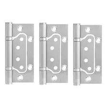 Kit 3 Dobradiças Para Porta Sobrepor Sem Rebaixo Inox 4 X 3