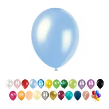 Globos Perlados Celeste 12 Pulgadas X 25 Cotillon Carioca