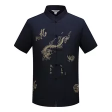 Camisa Masculina De Estilo Tradicional Chino Hanfu Gola Homb