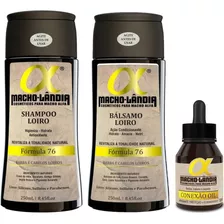 Kit De Barba Loira Macho Lândia Óleo + Shampoo + Bálsamo