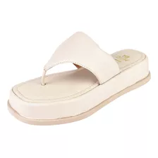 Tamanco Flatform Confortável Chinelo Sandália Papete Branco