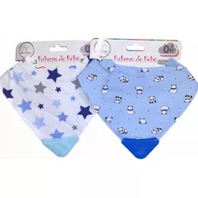 Babero Bandana Impermeable Con Mordillo Combo X 2 Bebe Nene