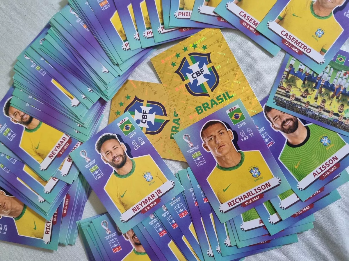 Cromos Seleção Brasileira Completa Jogadores Brasil Copa2022