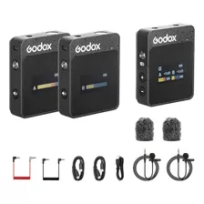 Godox Micrófonos Lavalier Inalámbricos, 2 Tx + 1 Rx + Estuch