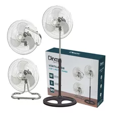 Ventilador 3 En 1 Piso Y Pared 3 Velocidades 3 Aspas 18 