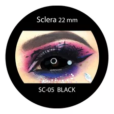 Pupilentes Sclera 22mm Black Disfraz Halloween Fantasia