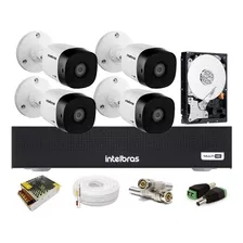 Kit Intelbras 4 Cam 1120b G4 Ir 20m Dvr 4 Mhdx 1104 Hd 500g